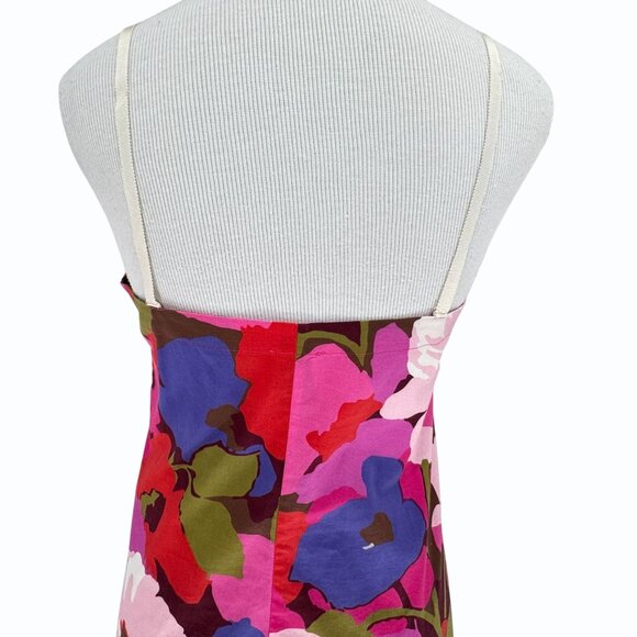 Sara Roka Womens Italy 42/ US 6 Sleeveless Floral Dress Pink Multicolor Shift - Picture 5 of 10